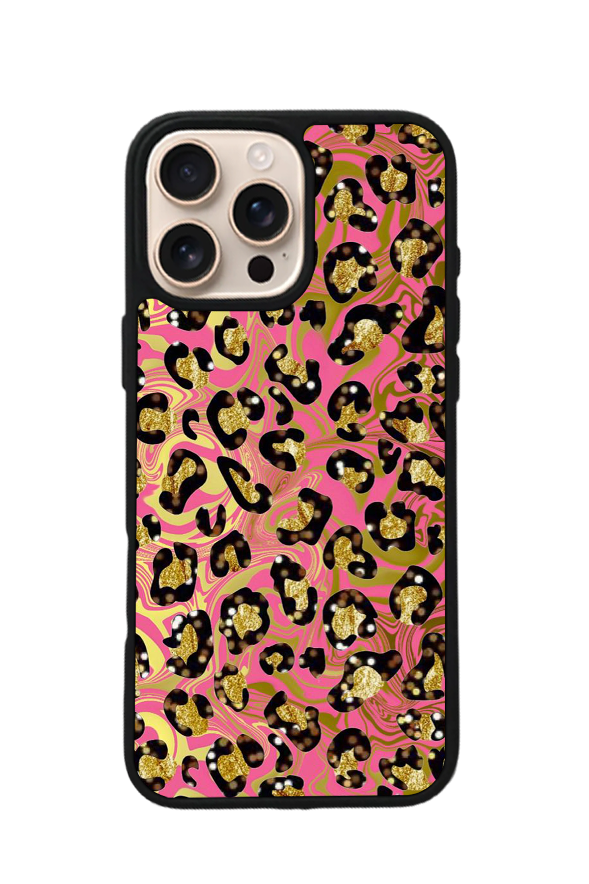 iPhone 14 Pro Uyumlu Hologram Leopar Tasarımlı Glossy Premium Kılıf