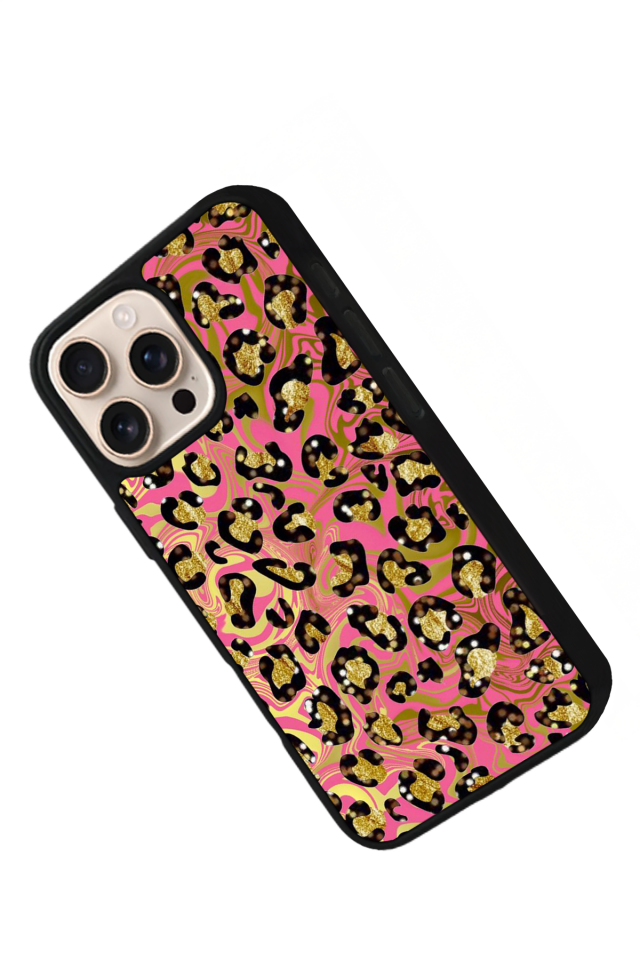 iPhone 14 Pro Uyumlu Hologram Leopar Tasarımlı Glossy Premium Kılıf
