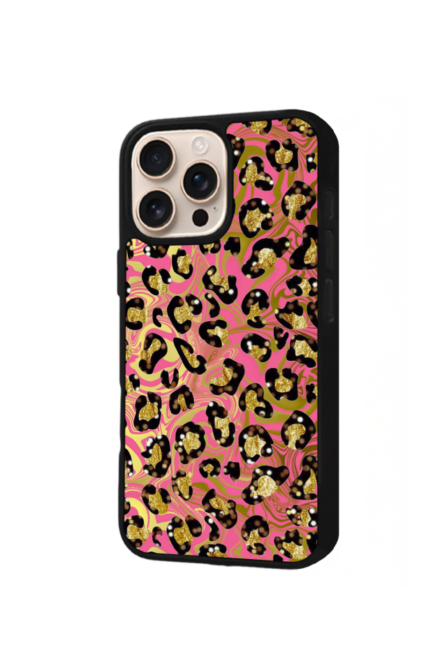 iPhone 14 Pro Uyumlu Hologram Leopar Tasarımlı Glossy Premium Kılıf