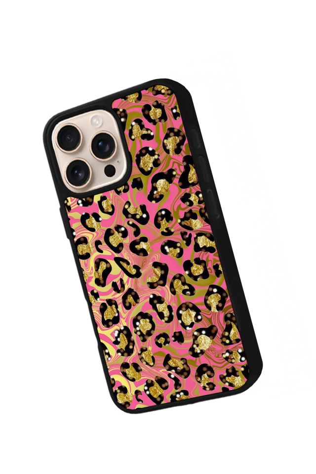 iPhone 14 Pro Uyumlu Hologram Leopar Tasarımlı Glossy Premium Kılıf
