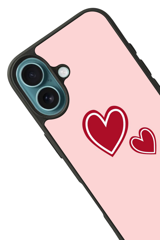 iPhone 16 Uyumlu Kalp Love Tasarımlı Glossy Premium Kılıf