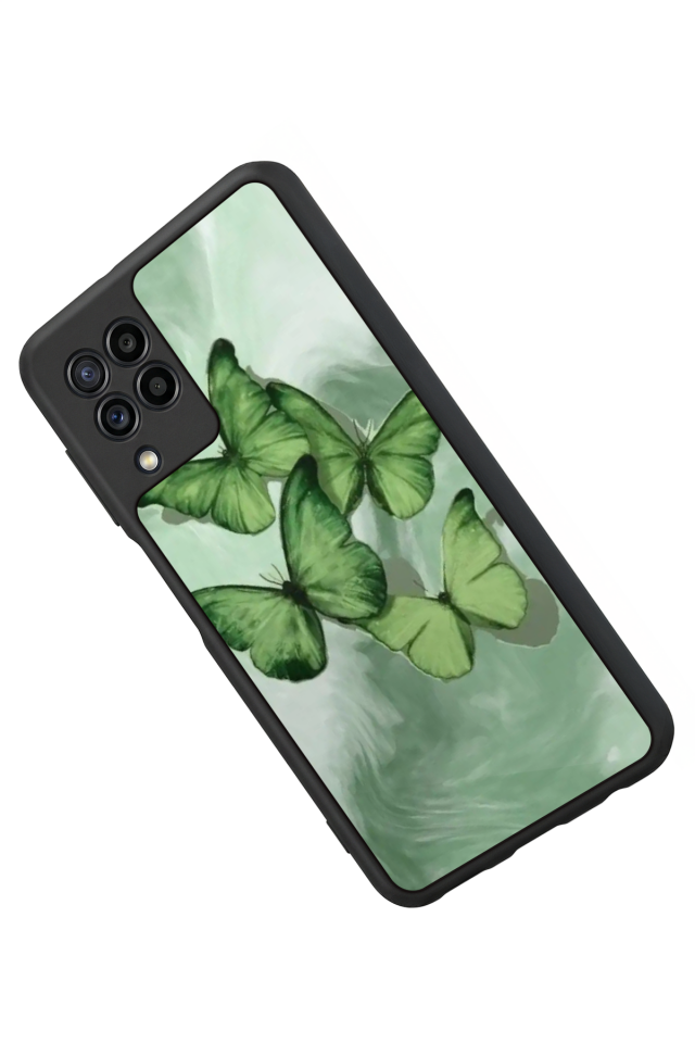 Samsung Galaxy M22 Uyumlu Kelebek Tasarımlı Glossy Premium Kılıf
