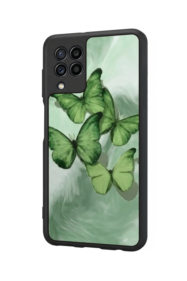 Samsung Galaxy M22 Uyumlu Kelebek Tasarımlı Glossy Premium Kılıf