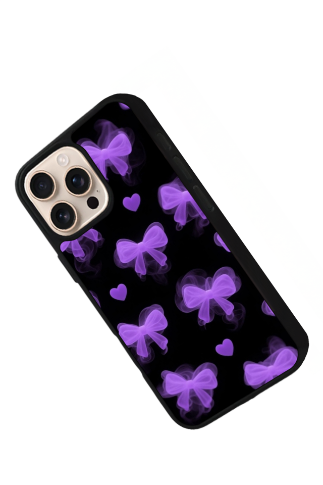 iPhone 15 Pro Max Uyumlu Kurdele Tasarımlı Glossy Premium Kılıf