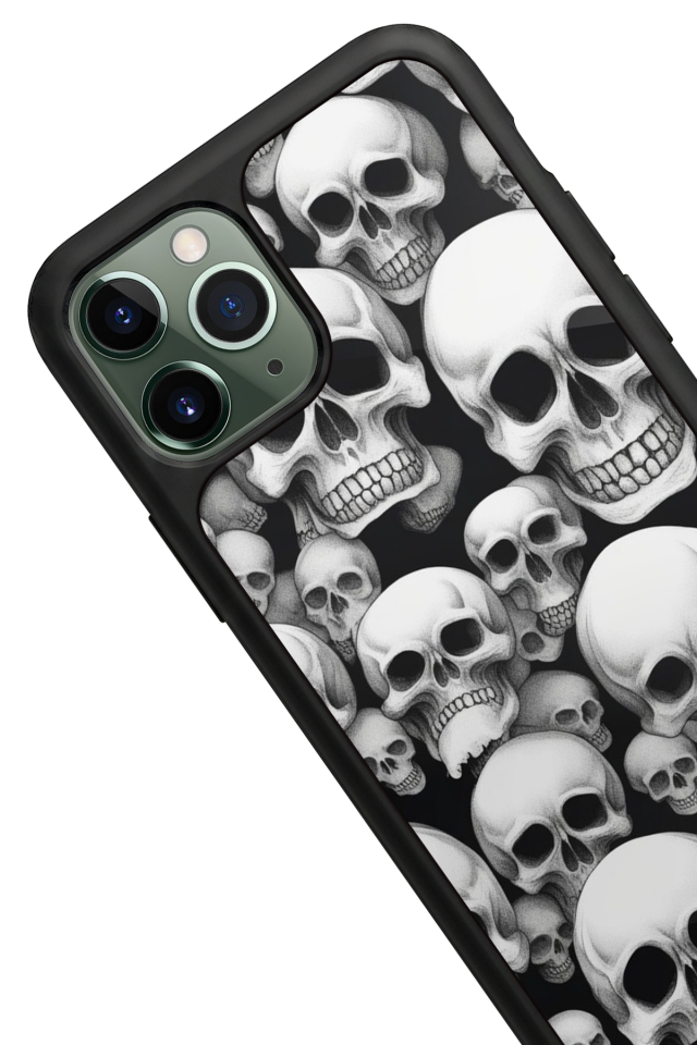iPhone 11 Pro Max Uyumlu KuruKafa Tasarımlı Glossy Premium Kılıf