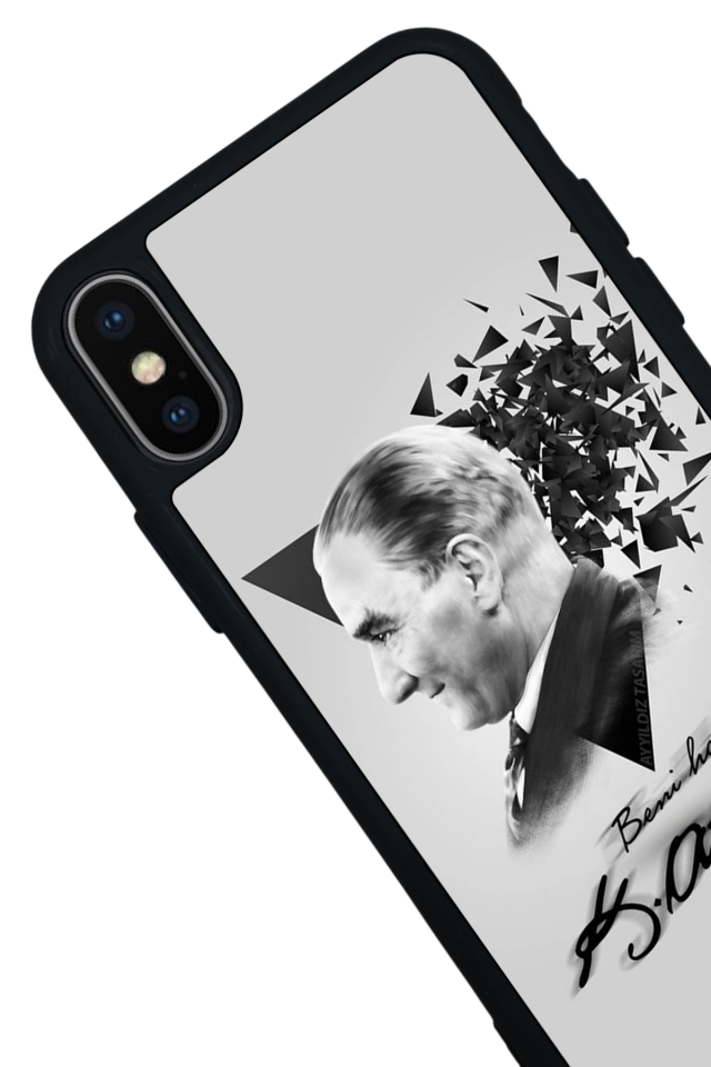 iPhone X/ XS Uyumlu Mustafa Kemal Ataturk Tasarımlı Glossy Premium Kılıf