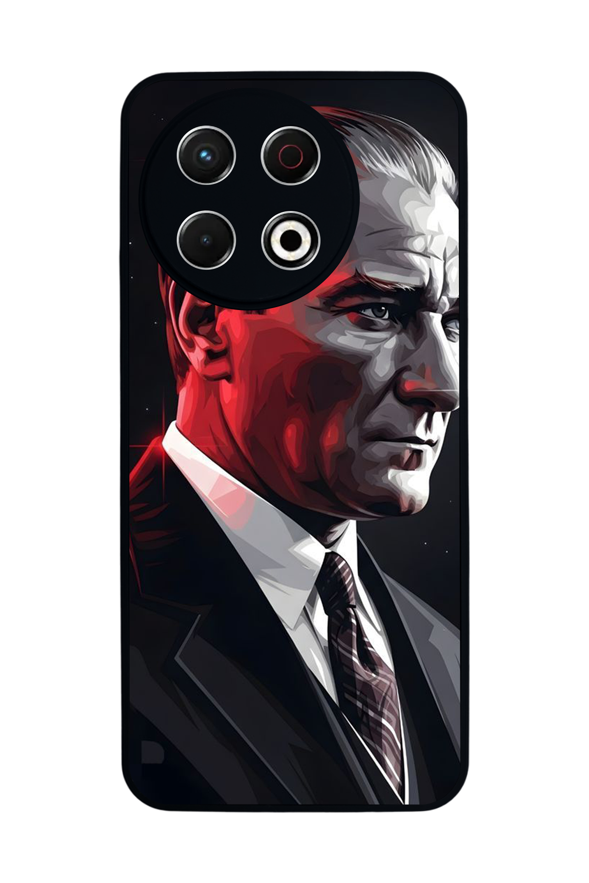 Tecno Spark 30 Pro Uyumlu Mustafa Kemal Ataturk Tasarımlı Glossy Premium Kılıf