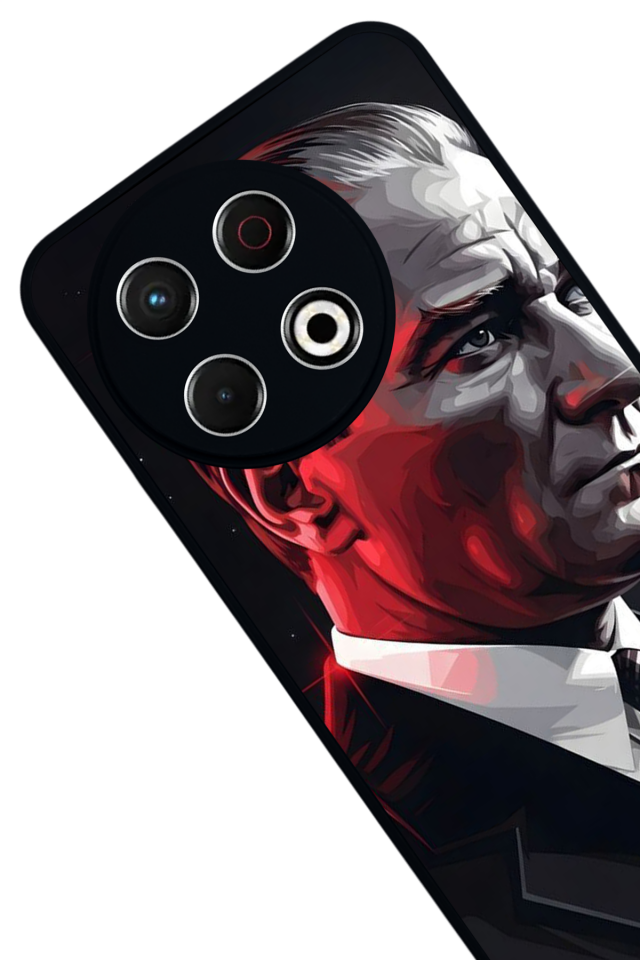 Tecno Spark 30 Pro Uyumlu Mustafa Kemal Ataturk Tasarımlı Glossy Premium Kılıf