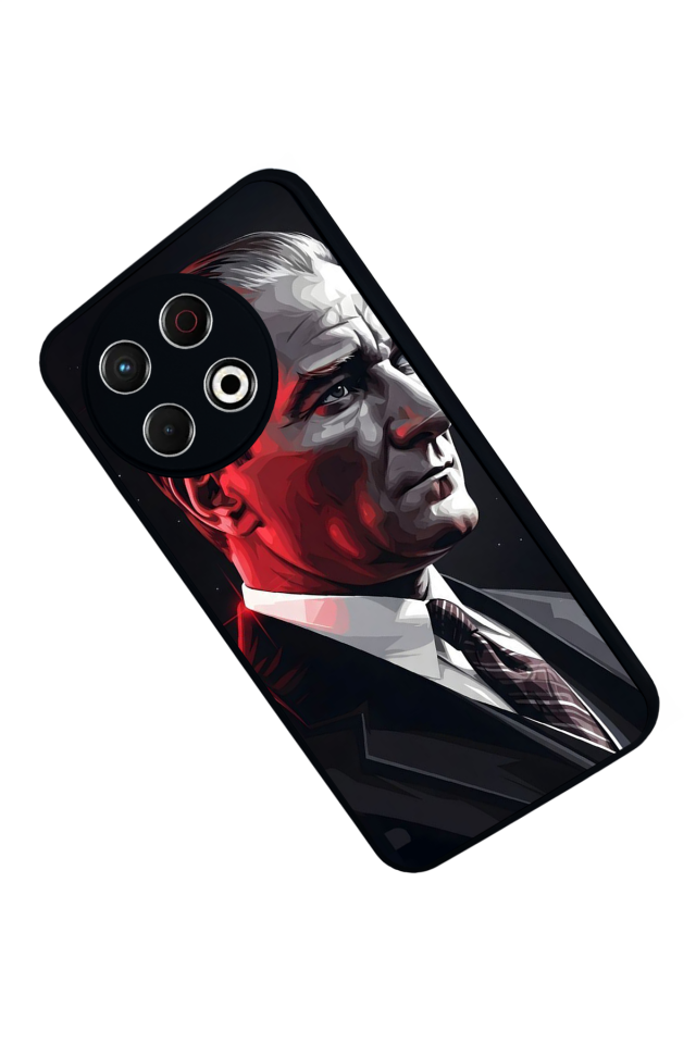 Tecno Spark 30 Pro Uyumlu Mustafa Kemal Ataturk Tasarımlı Glossy Premium Kılıf