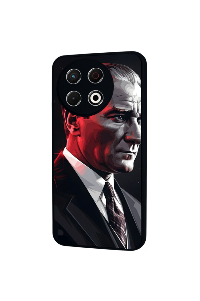 Tecno Spark 30 Pro Uyumlu Mustafa Kemal Ataturk Tasarımlı Glossy Premium Kılıf
