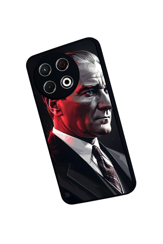 Tecno Spark 30 Pro Uyumlu Mustafa Kemal Ataturk Tasarımlı Glossy Premium Kılıf
