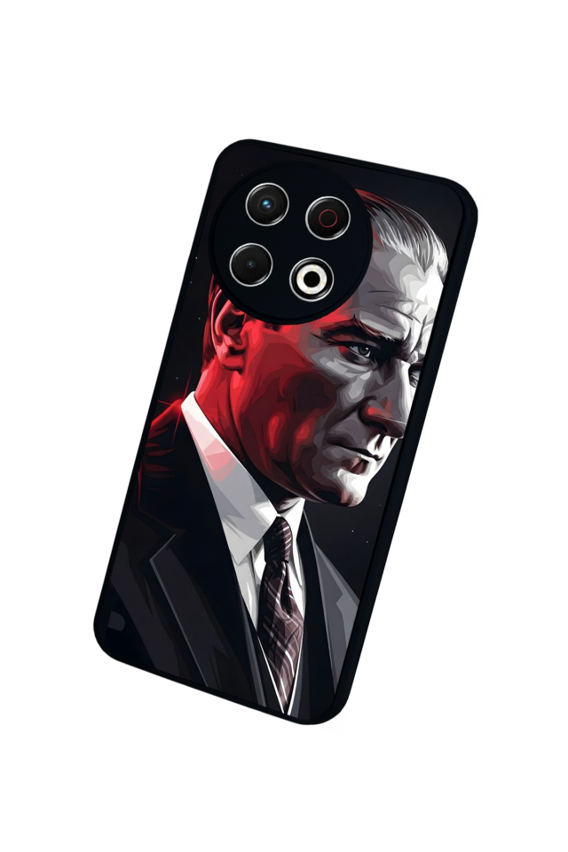 Tecno Spark 30 Pro Uyumlu Mustafa Kemal Ataturk Tasarımlı Glossy Premium Kılıf