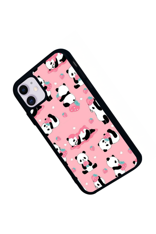 iPhone 11 Uyumlu Panda Tasarımlı Glossy Premium Kılıf