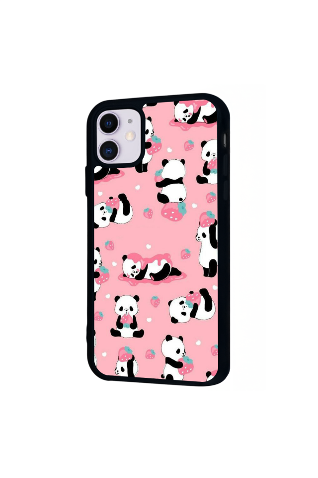 iPhone 11 Uyumlu Panda Tasarımlı Glossy Premium Kılıf