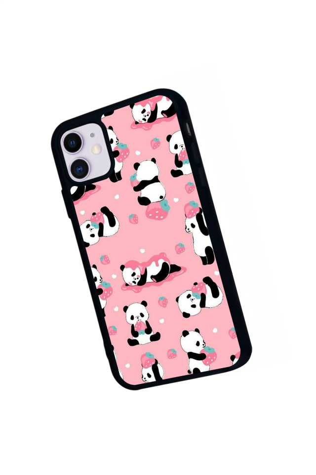 iPhone 11 Uyumlu Panda Tasarımlı Glossy Premium Kılıf