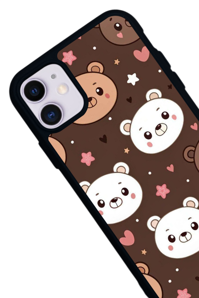 iPhone 11 Uyumlu Ayı Tasarımlı Glossy Premium Kılıf