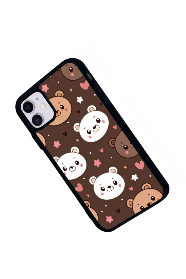 iPhone 11 Uyumlu Ayı Tasarımlı Glossy Premium Kılıf