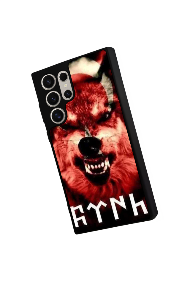 Samsung Galaxy S22 Ultra Uyumlu Bozkurt Tasarımlı Glossy Premium Kılıf