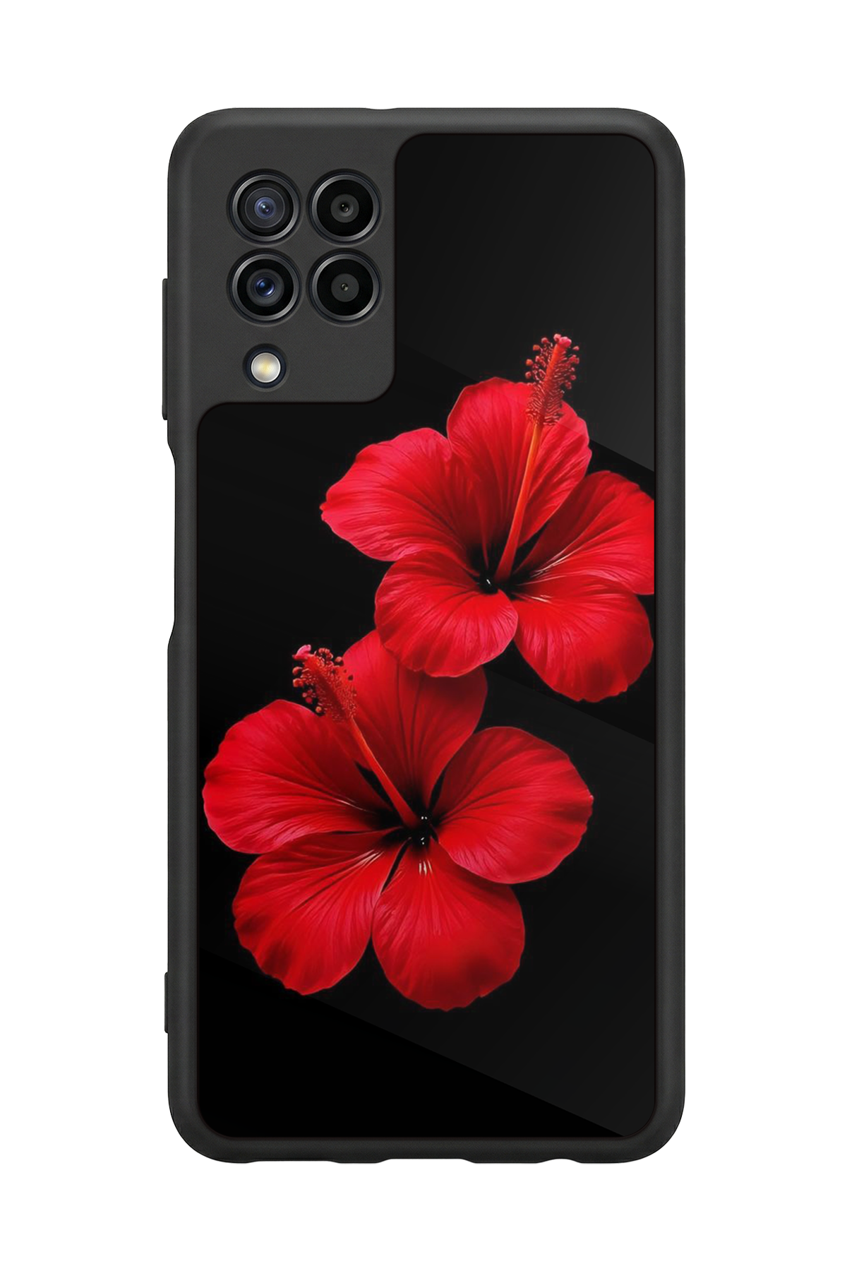Samsung Galaxy M32 Uyumlu Cicek Tasarımlı Glossy Premium Kılıf