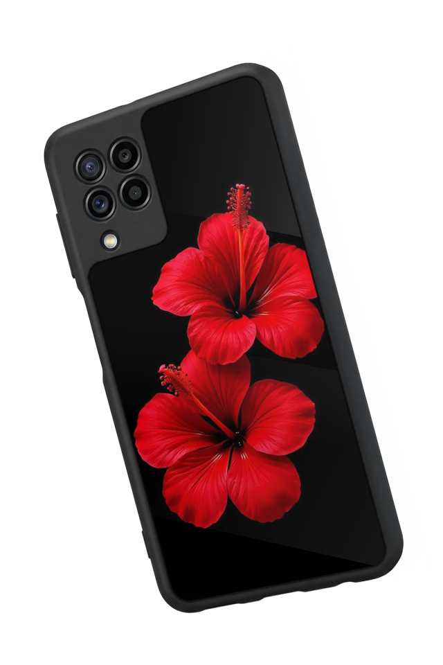Samsung Galaxy M32 Uyumlu Cicek Tasarımlı Glossy Premium Kılıf
