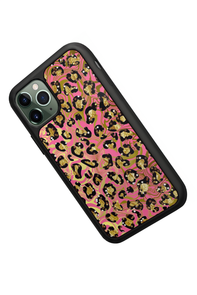 iPhone 11 Pro Max Uyumlu Hologram Leopar Tasarımlı Glossy Premium Kılıf