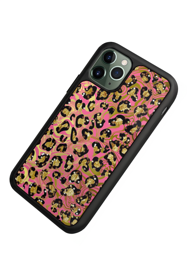 iPhone 11 Pro Max Uyumlu Hologram Leopar Tasarımlı Glossy Premium Kılıf