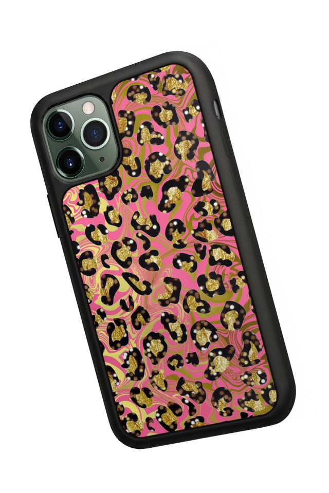 iPhone 11 Pro Max Uyumlu Hologram Leopar Tasarımlı Glossy Premium Kılıf