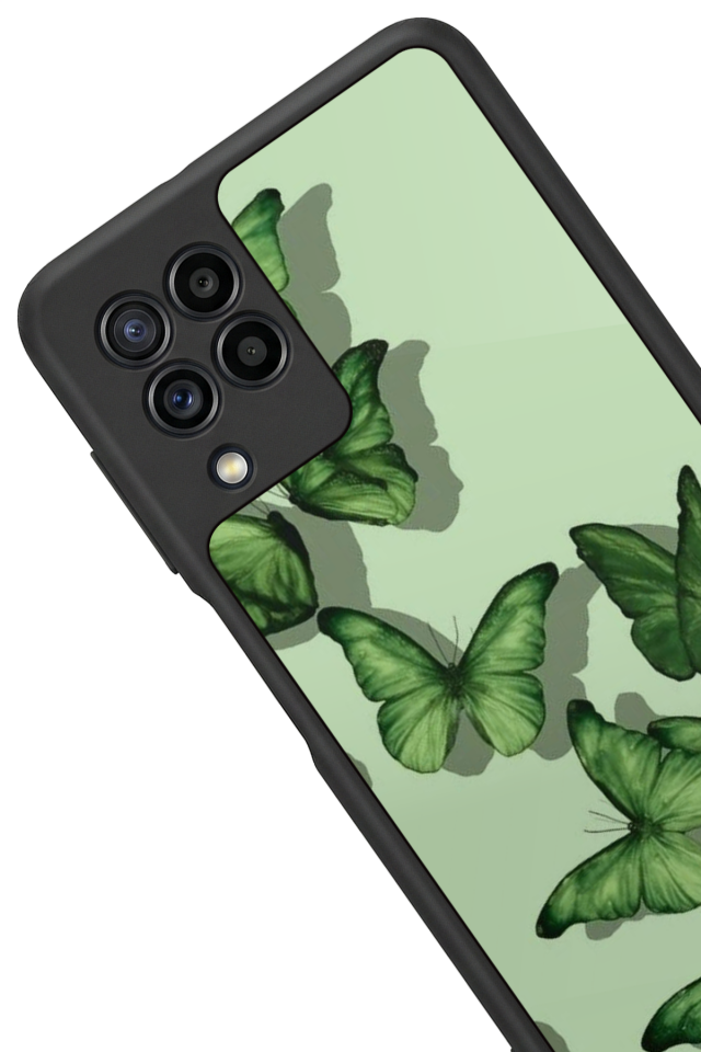 Samsung Galaxy M22 Uyumlu Kelebek Tasarımlı Glossy Premium Kılıf