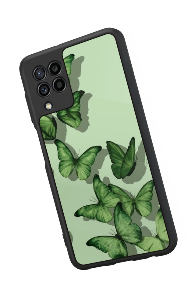 Samsung Galaxy M22 Uyumlu Kelebek Tasarımlı Glossy Premium Kılıf