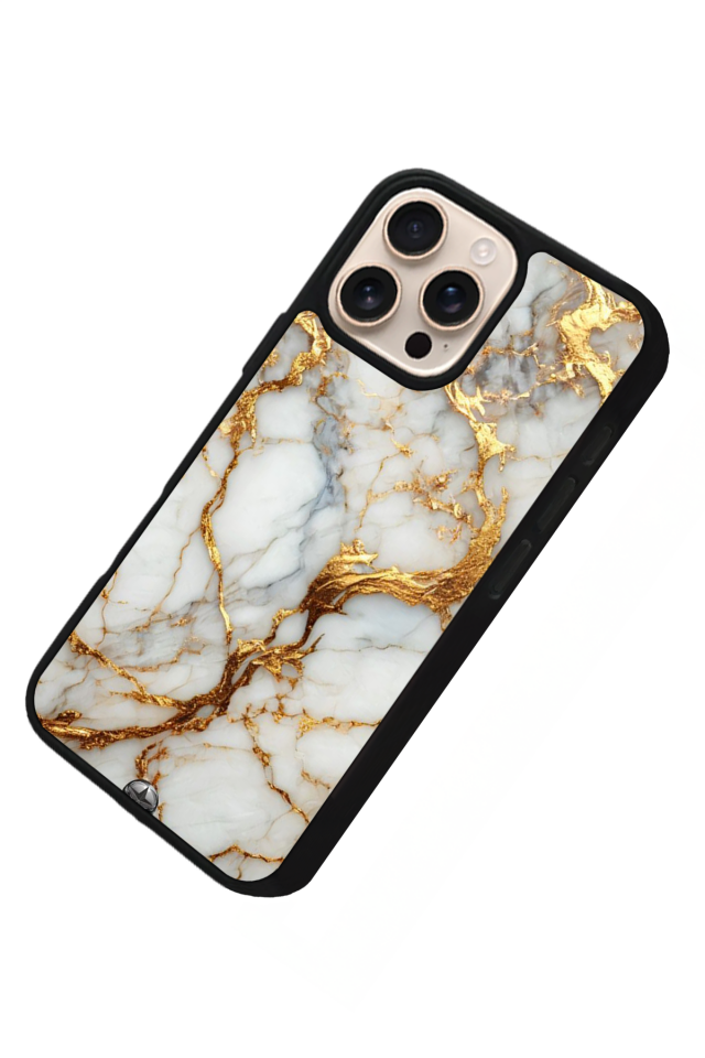 iPhone 16 Pro Max Uyumlu Mermer Marble Tasarımlı Glossy Premium Kılıf