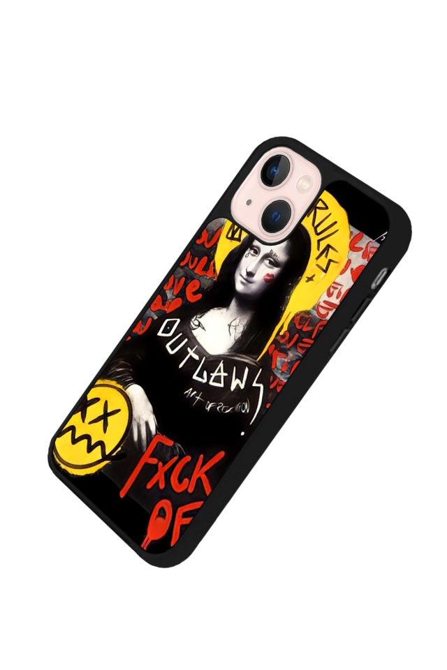 iPhone 15 Plus Uyumlu Monalisa Tasarımlı Glossy Premium Kılıf