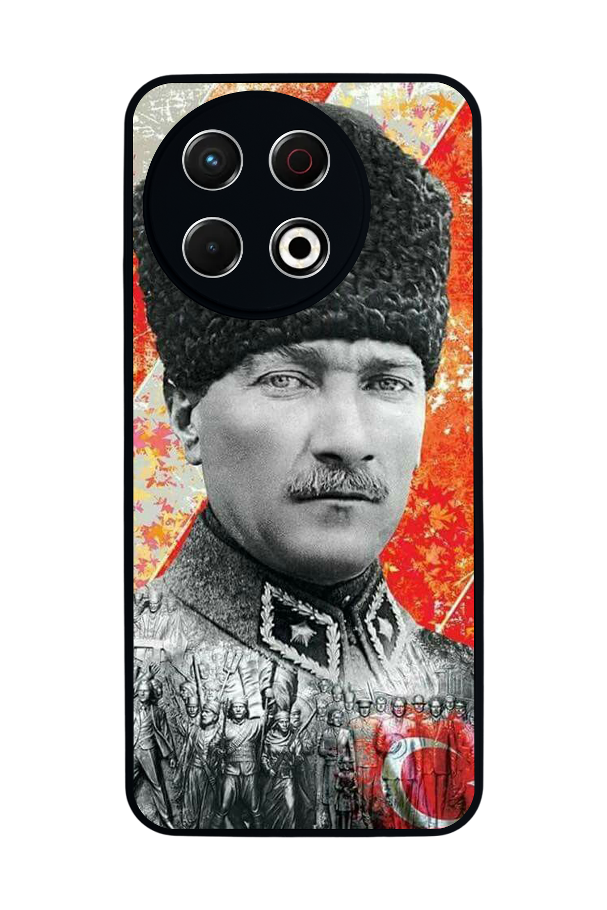 Tecno Spark 30 Pro Uyumlu Mustafa Kemal Ataturk Tasarımlı Glossy Premium Kılıf
