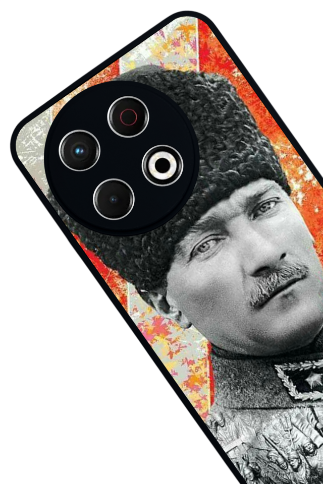 Tecno Spark 30 Pro Uyumlu Mustafa Kemal Ataturk Tasarımlı Glossy Premium Kılıf