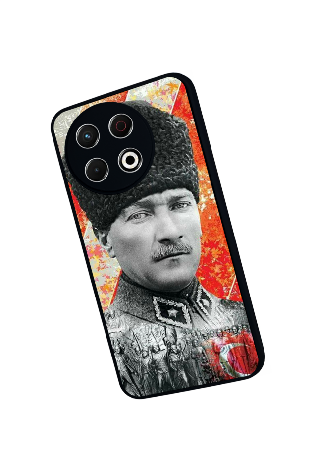 Tecno Spark 30 Pro Uyumlu Mustafa Kemal Ataturk Tasarımlı Glossy Premium Kılıf