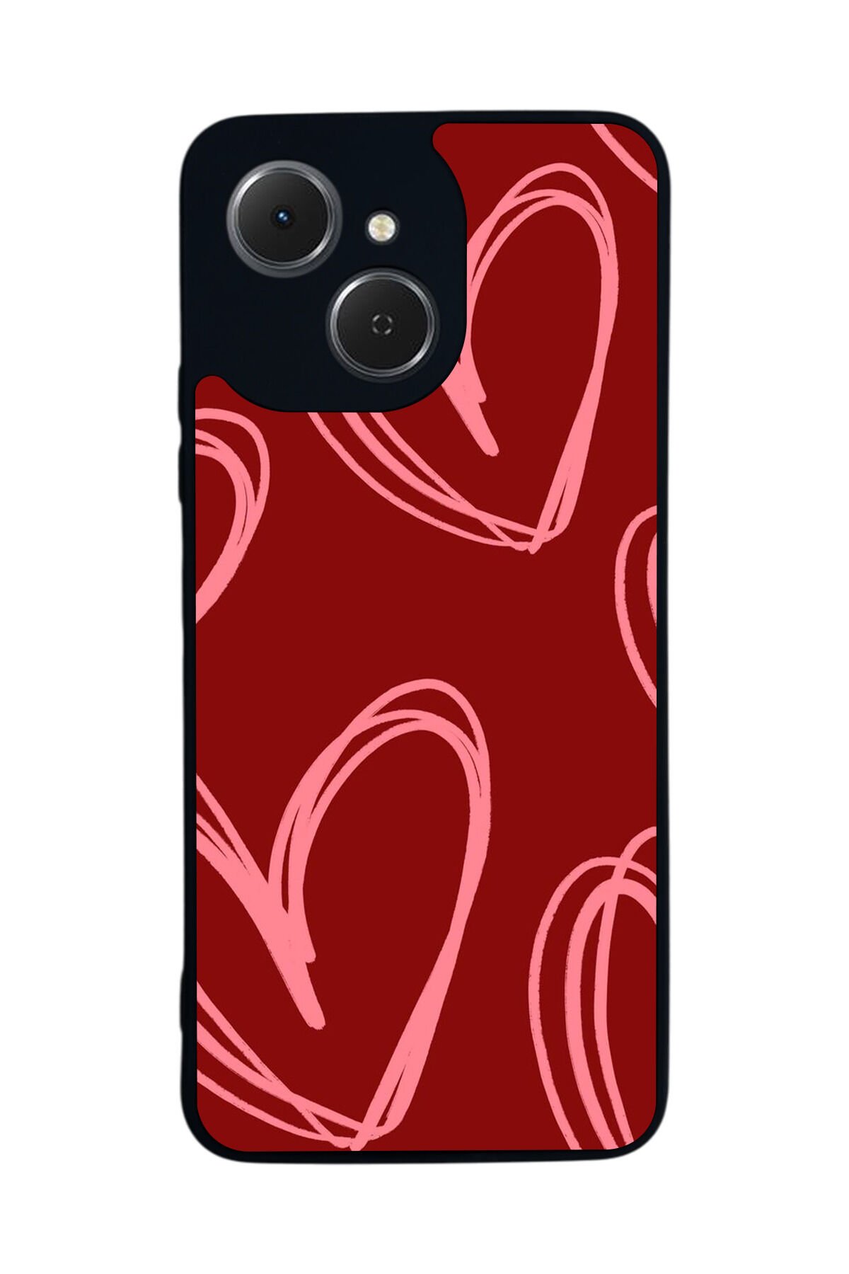 Tecno Spark 40C Uyumlu Kalp Love Tasarımlı Glossy Premium Kılıf