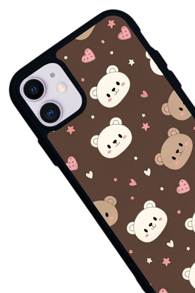 iPhone 11 Uyumlu Ayı Tasarımlı Glossy Premium Kılıf