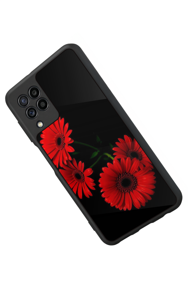 Samsung Galaxy M32 Uyumlu Cicek Tasarımlı Glossy Premium Kılıf