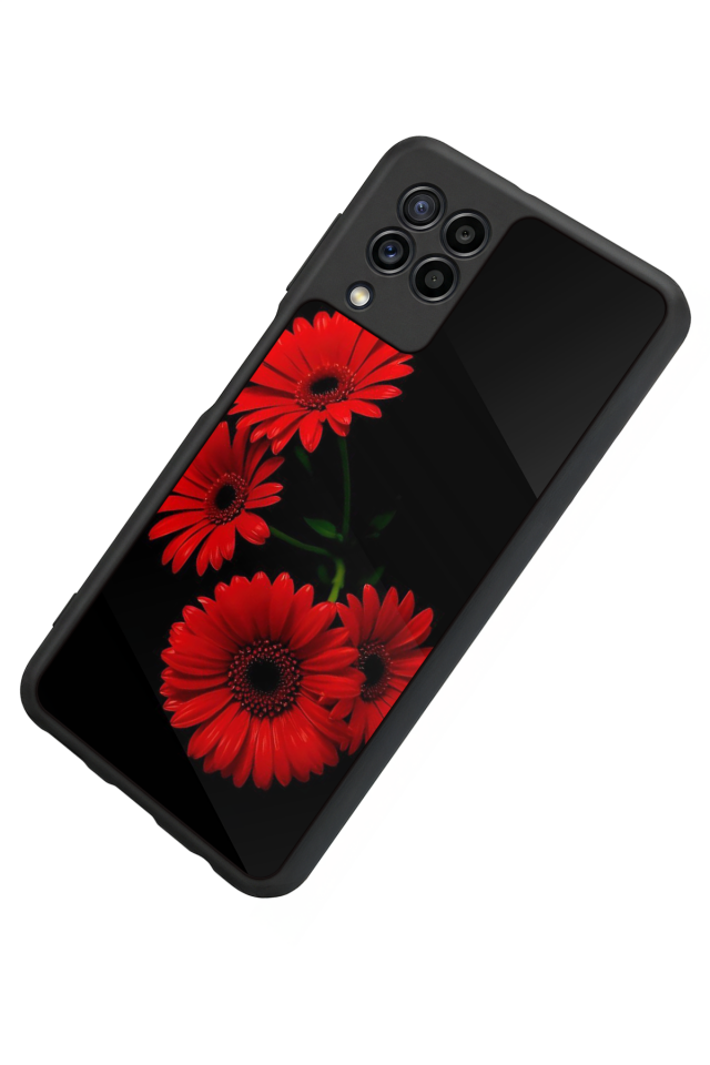 Samsung Galaxy M32 Uyumlu Cicek Tasarımlı Glossy Premium Kılıf