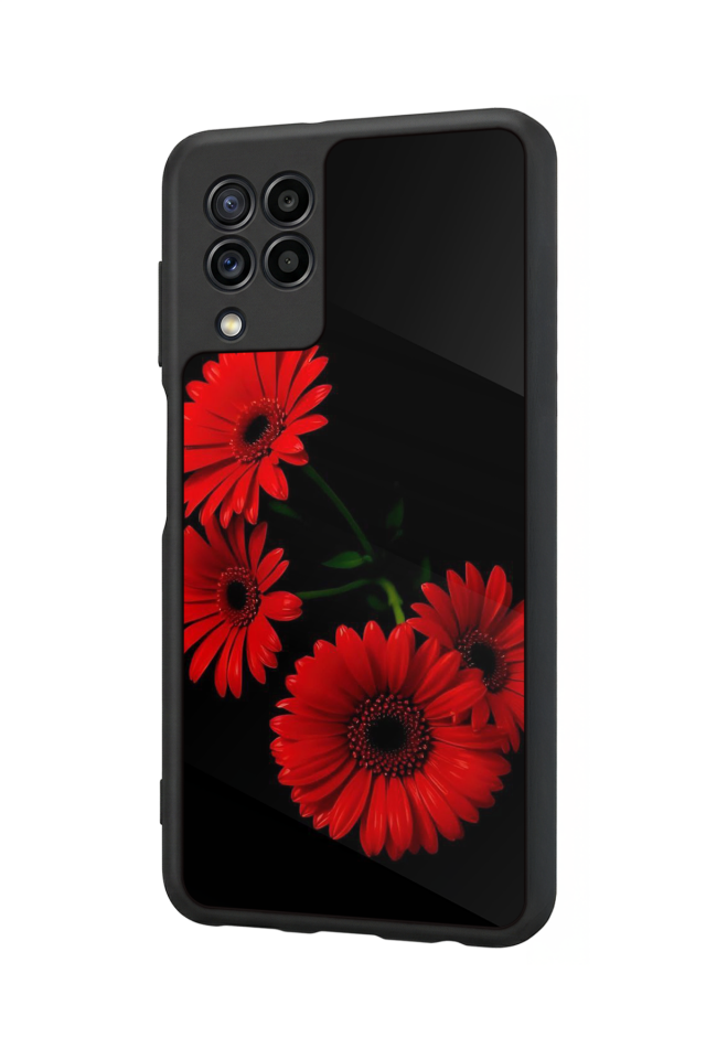Samsung Galaxy M32 Uyumlu Cicek Tasarımlı Glossy Premium Kılıf