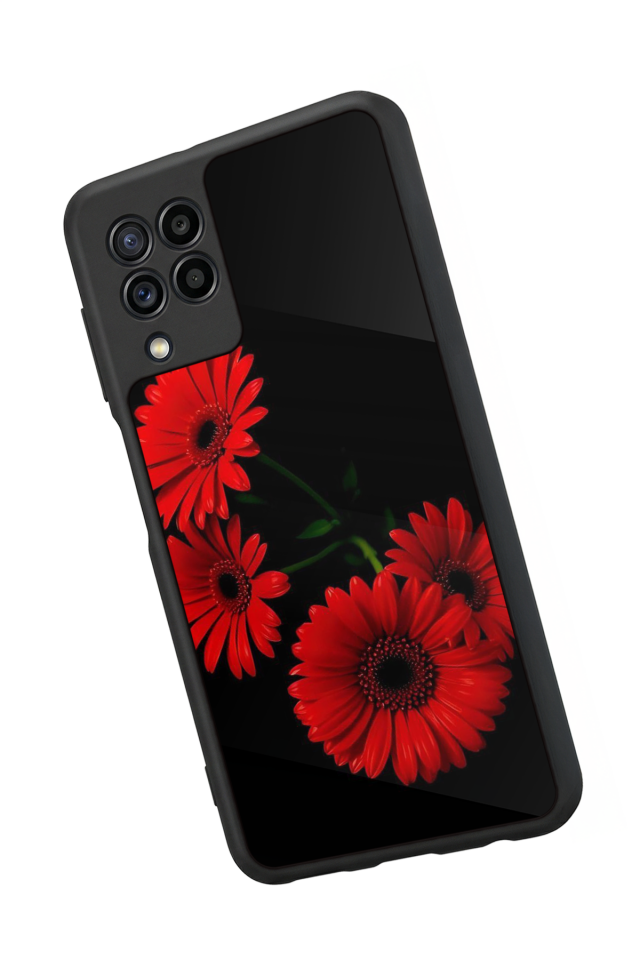 Samsung Galaxy M32 Uyumlu Cicek Tasarımlı Glossy Premium Kılıf