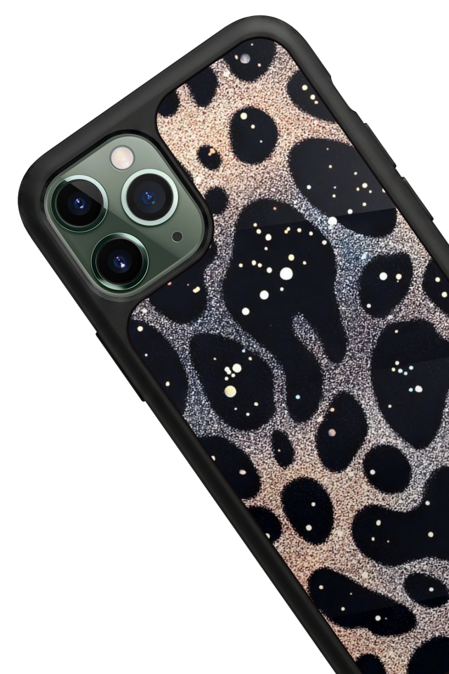iPhone 11 Pro Max Uyumlu Hologram Leopar Tasarımlı Glossy Premium Kılıf