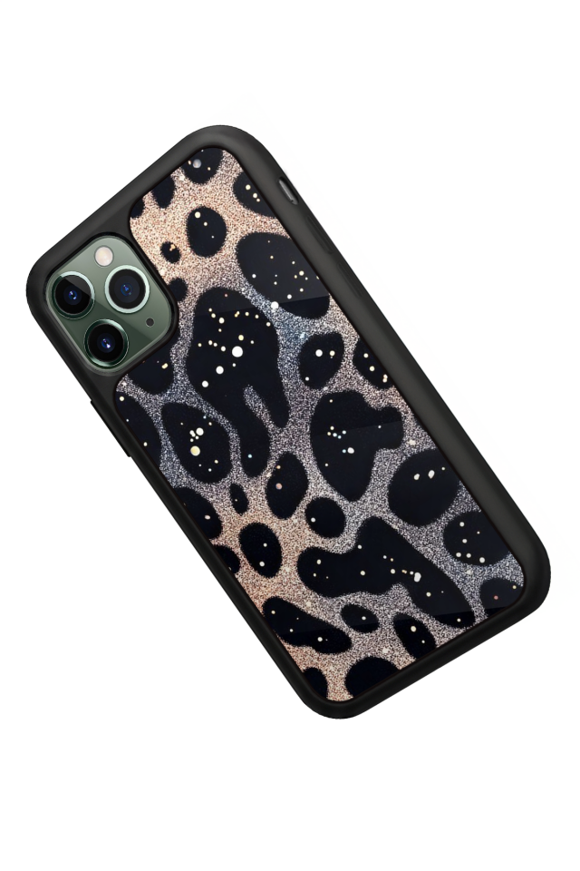 iPhone 11 Pro Max Uyumlu Hologram Leopar Tasarımlı Glossy Premium Kılıf