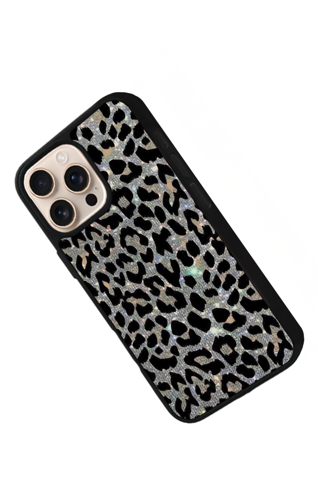 iPhone 14 Pro Uyumlu Hologram Leopar Tasarımlı Glossy Premium Kılıf
