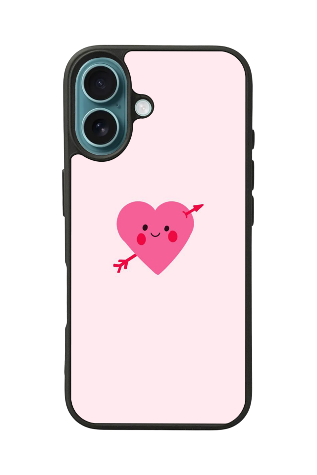 iPhone 16 Uyumlu Kalp Love Tasarımlı Glossy Premium Kılıf