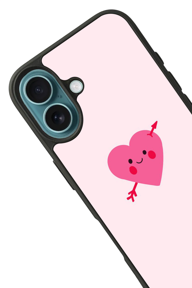 iPhone 16 Uyumlu Kalp Love Tasarımlı Glossy Premium Kılıf