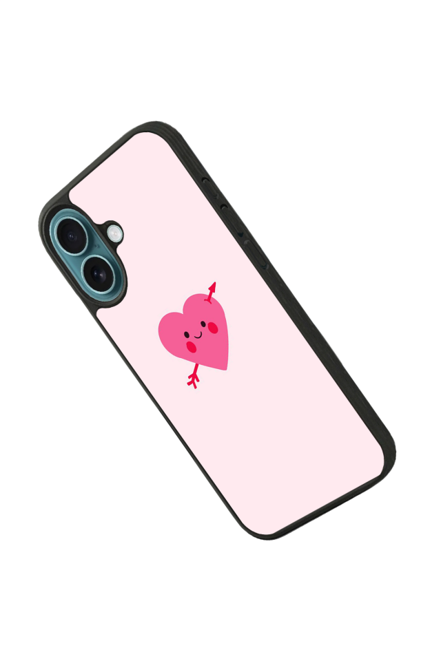 iPhone 16 Uyumlu Kalp Love Tasarımlı Glossy Premium Kılıf