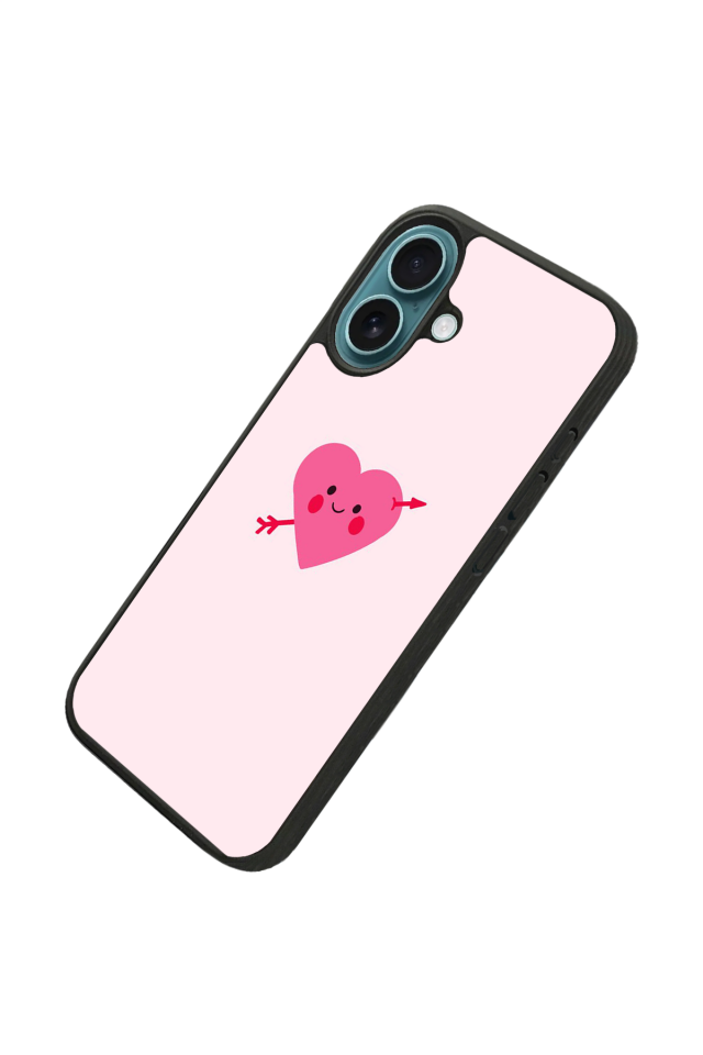 iPhone 16 Uyumlu Kalp Love Tasarımlı Glossy Premium Kılıf
