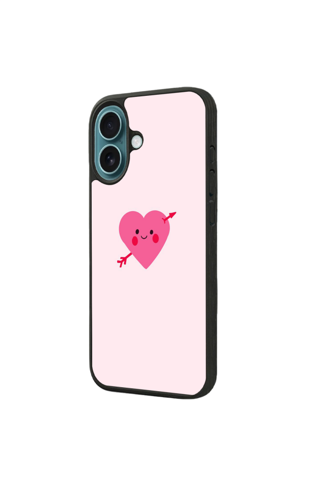 iPhone 16 Uyumlu Kalp Love Tasarımlı Glossy Premium Kılıf
