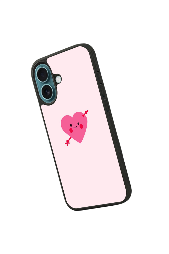 iPhone 16 Uyumlu Kalp Love Tasarımlı Glossy Premium Kılıf