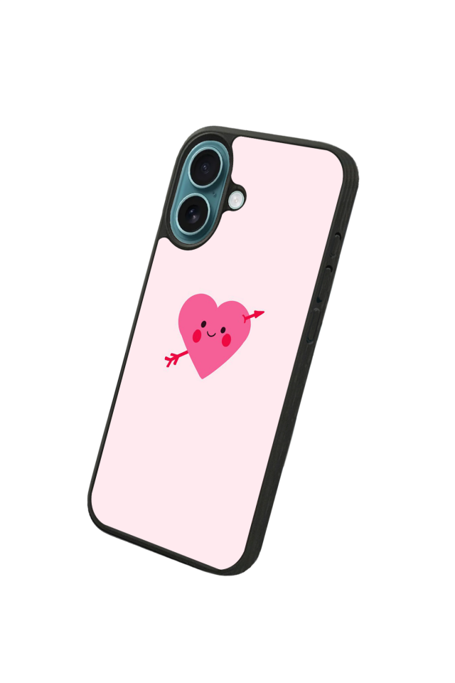 iPhone 16 Uyumlu Kalp Love Tasarımlı Glossy Premium Kılıf